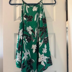 Worthington Green Floral A-line Tank Top
